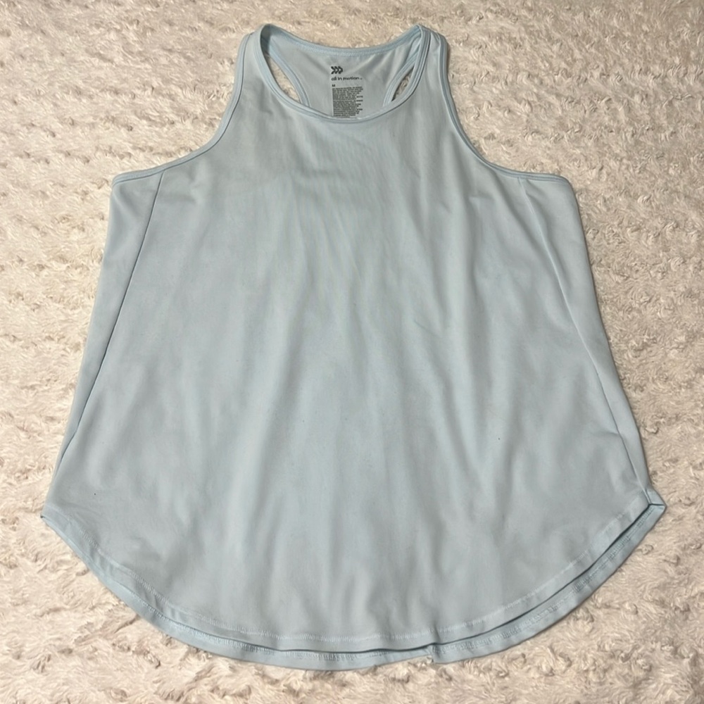 NWOT women’s All in Motion racerback tank (medium, light blue)